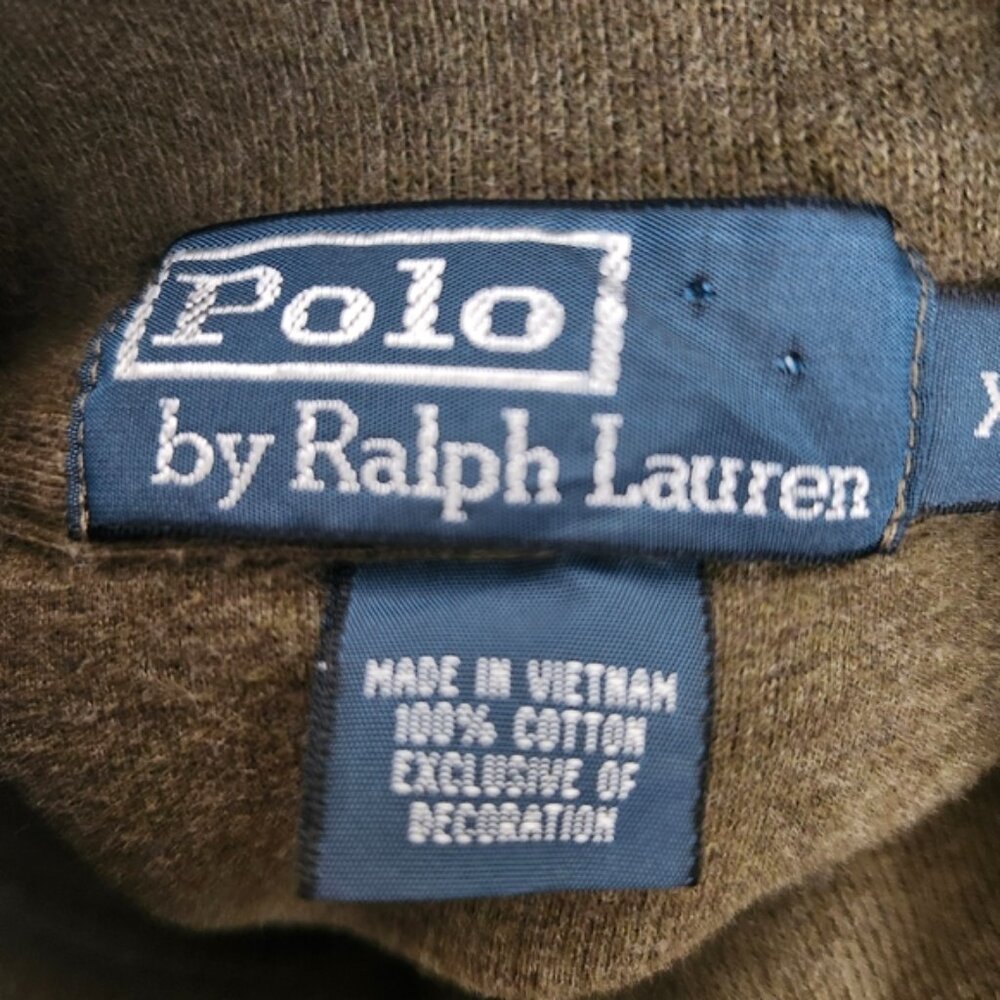 POLO RALPH LAUREN Men's Quarter Zip Pullover Sweater Moss Green XL Casual Warm - Picture 5 of 11